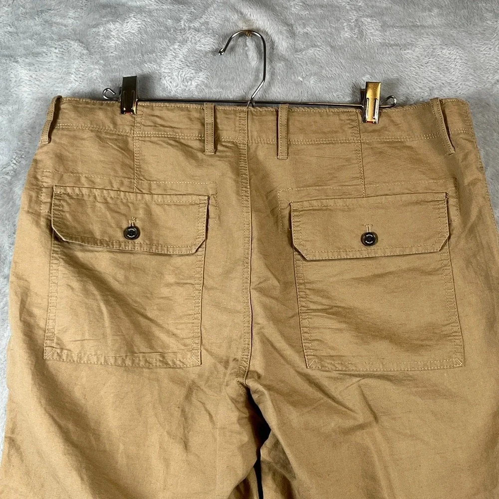 Banana Republic Mens 36x30 Linen Cotton Pants Khaki Straight Casual NWOT Pockets